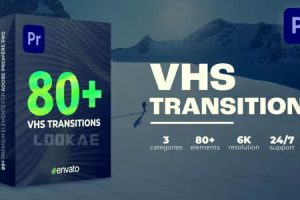 80种故障损坏干扰视频转场过渡预设 Transitions VHS
