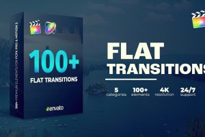 300种平滑移动视频转场过渡预设 Flat Transitions