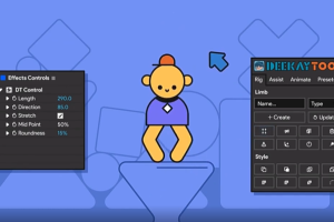 二维卡通人物角色骨骼动作绑定MG动画制作AE脚本 Deekay Tool V1.1.5