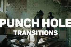 300个复古电影胶片灼烧划痕污渍视频无缝转场预设 Punch Hole Transitions