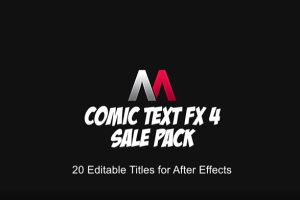 20种动漫卡通综艺花字贴纸气泡动画AE模板 Comic Text Fx4
