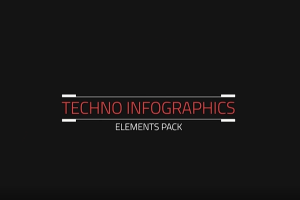 56个科技感信息图表HUD预设动画模板 Techno Infographics
