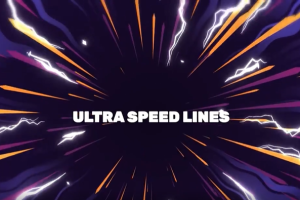 二维卡通动漫能量速度线背景动画AE模板 Ultra Speed Lines