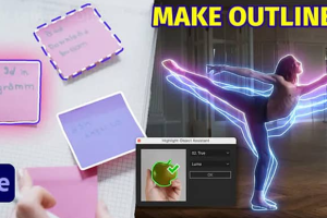 物体边缘线条描边高亮显示特效动画AE脚本 Highlight Object