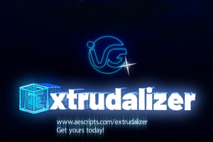 图层三维立体深度拉伸挤出效果AE脚本 Extrudalizer v1.0.1支持AE2023+使用教程