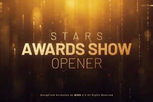 华丽金色颁奖典礼人物介绍文字标题开场片头 Awards Opener（981M）