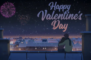 浪漫情人节二维场景卡通人物动画片头Happy Valentine’s Day Card Animation 支持AE/PR（122M）