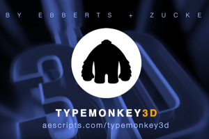 真实三维立体文字标题排版空间翻转组合动画 TypeMonkey3D v1.0.0 支持AE 2024+使用教程