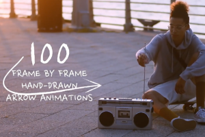 100种手绘卡通定格箭头动画 Frame By Frame Hand Drawn Arrows 支持AE/PR（499M）