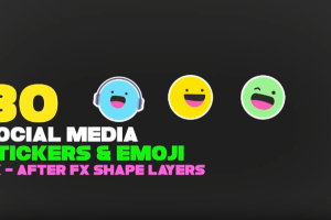 社交媒体表情符号贴纸动画 Emoji And Social Media Stickers 4K Pack（45M）