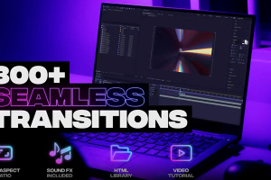 300种缩放旋转扭曲分割透视滚动拉伸无缝转场预设 Handy Transitions（352M）