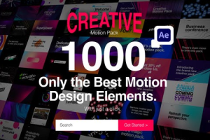 1000个创意文字标题排版设计彩色渐变图形背景动画预设 Creative Motion Pack（2.7G）