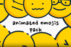49个手绘社交媒体Emoji表情动画 Animated Emojis Pack（9M）