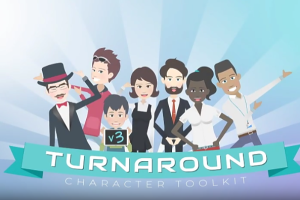 可360度自由旋转二维卡通人物角色装饰绑定MG动画V3 Turnaround Character Toolkit 3（442M）