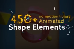450个简洁线条箭头爆炸图形MG动画预设 Shape Elements Pack(313M)